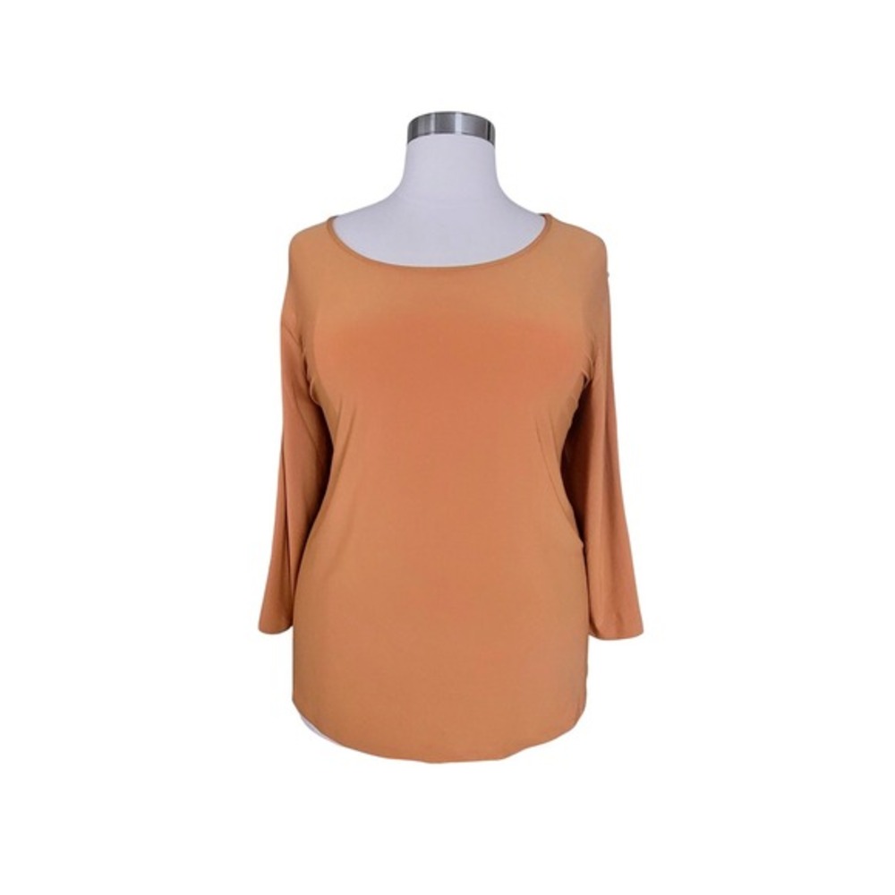 Cato Top Womens 22/24W Inca Gold NWT 3/4 Sleeve Ladder Cutout Plus Size